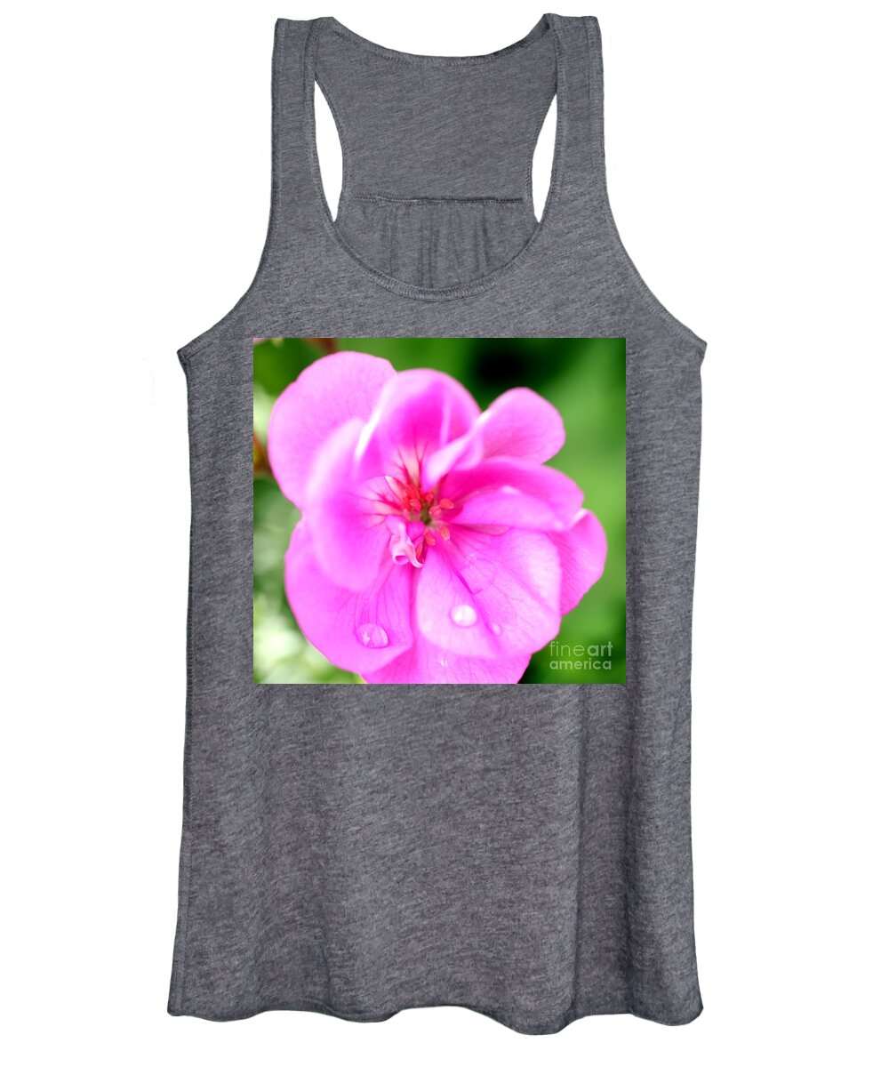Flowers Women's Tank Top featuring the photograph Pink Teardrops by Tony Lee