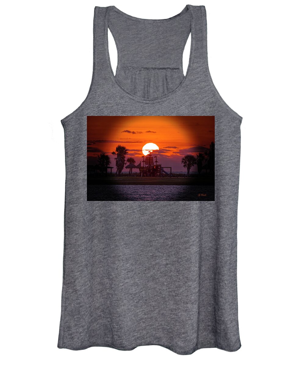 Sunrise Women's Tank Top featuring the photograph Pirate Ship by Ty Husak