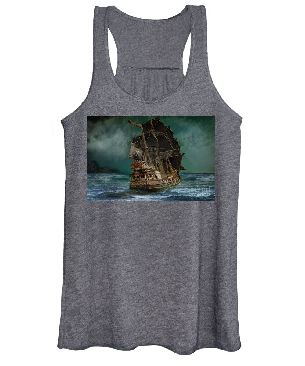 Painting Women's Tank Top featuring the digital art Pirates of the Caribbean by Lutz Roland Lehn