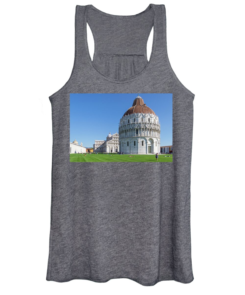 Pisa Women's Tank Top featuring the photograph Pisa Baptistery by Andrew Lalchan