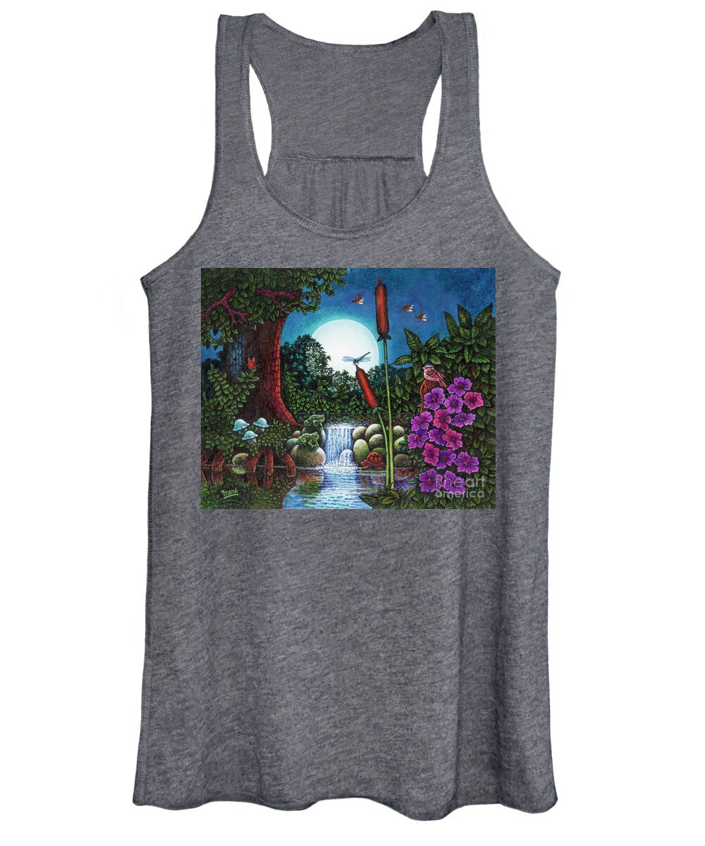 Dragonfly Women's Tank Top featuring the painting Pool Party by Michael Frank