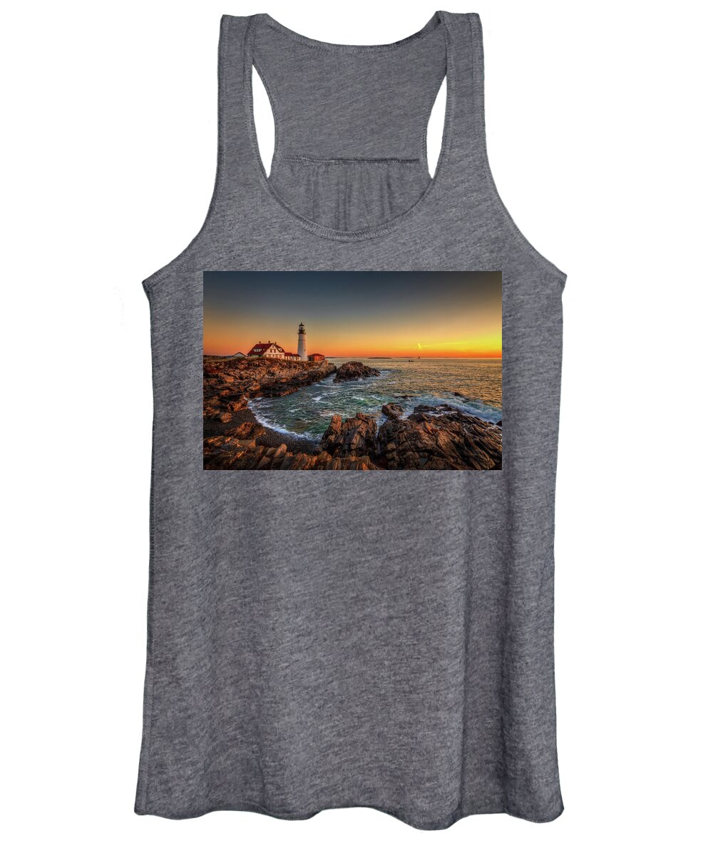 Lighthouse Women's Tank Top featuring the photograph Portland Lighthouse 34a5211 by Greg Hartford