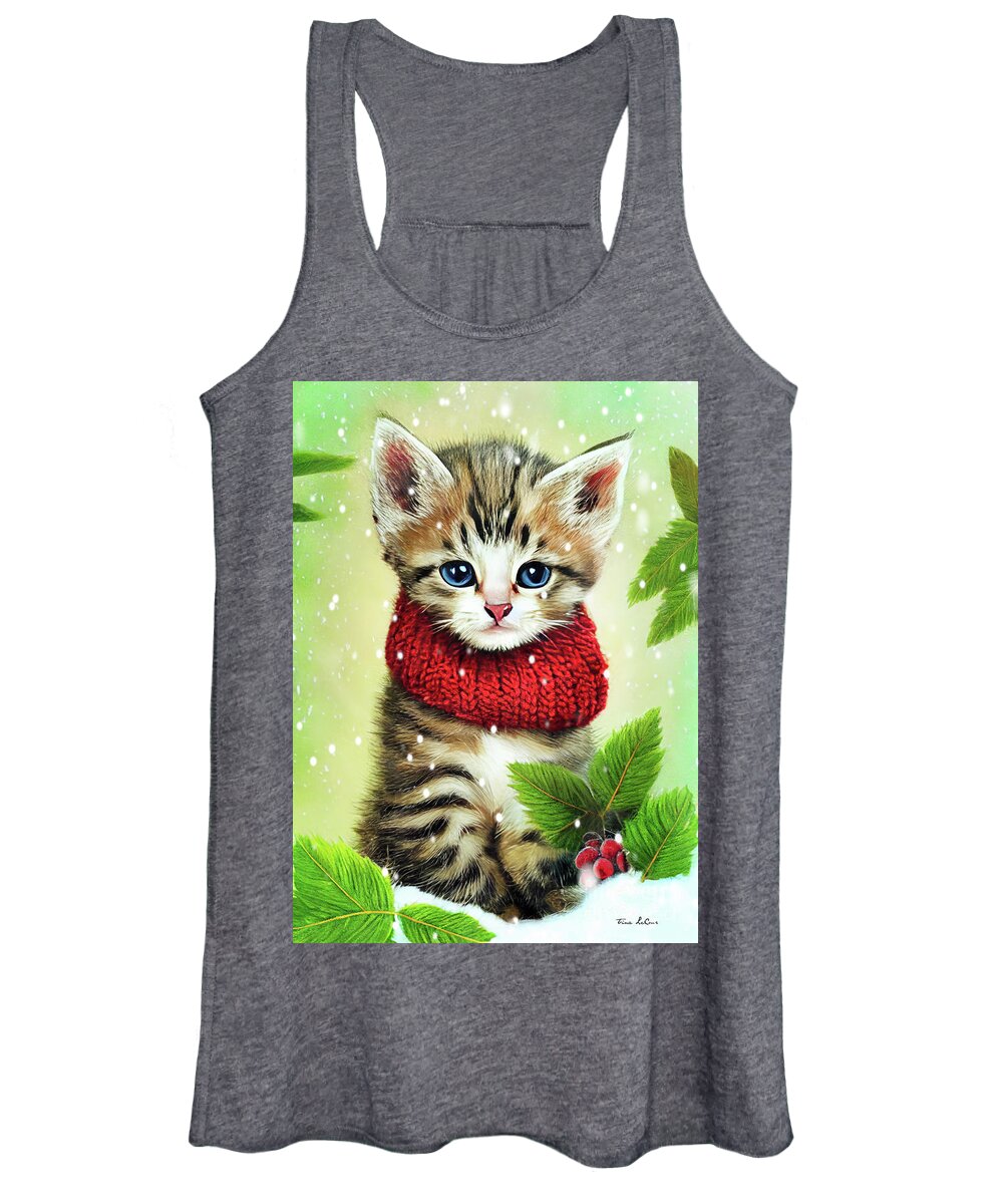 Kitten Women's Tank Top featuring the painting Pretty Little Kitty by Tina LeCour