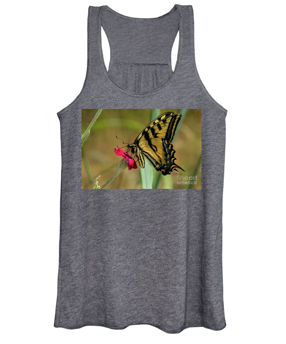 Western Tiger Swallowtail Women's Tank Top featuring the photograph Profile of Western Tiger Swallowtail by Nancy Gleason