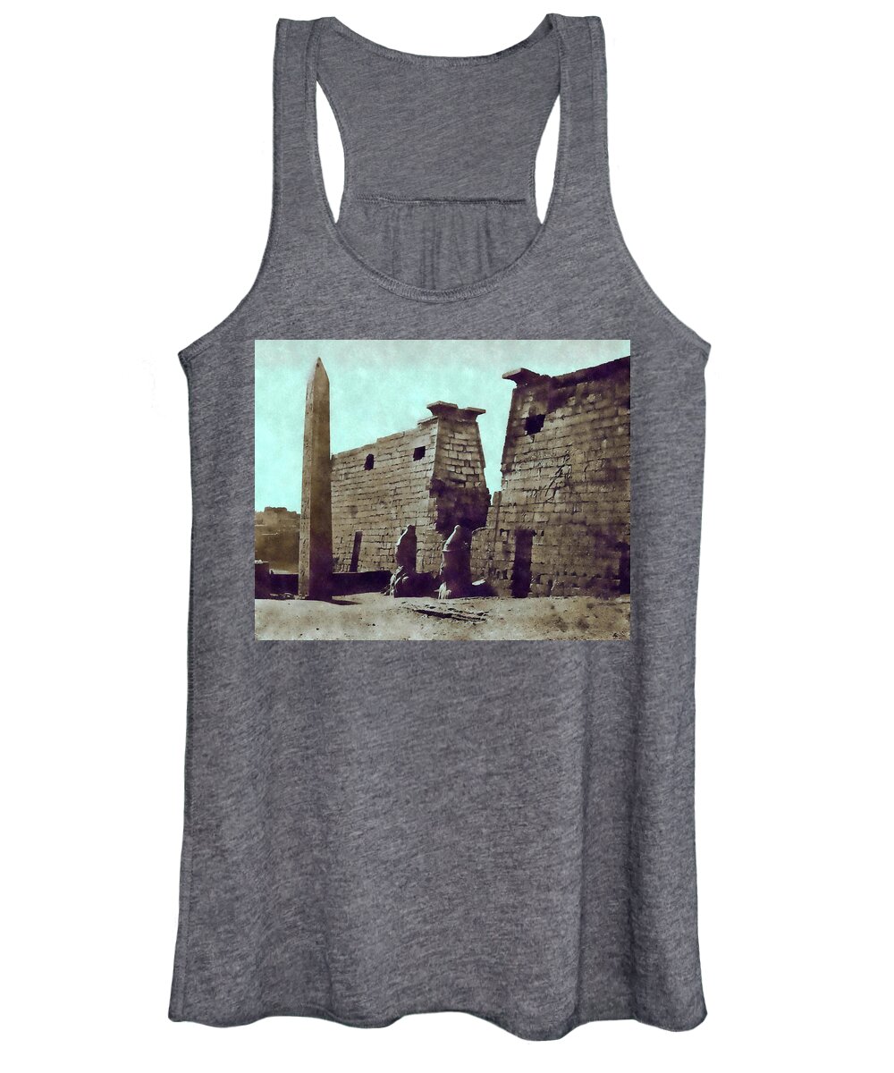 Egypt Women's Tank Top featuring the photograph Pylons and Obelisk Thebes Egypt by DK Digital