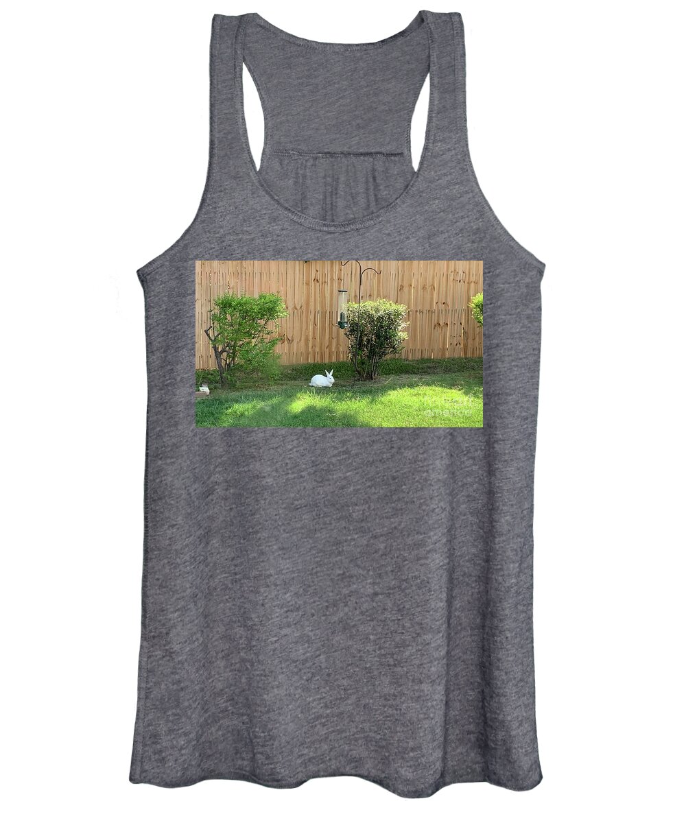 Rabbit Women's Tank Top featuring the photograph Rabbit Delight 2 by Catherine Wilson
