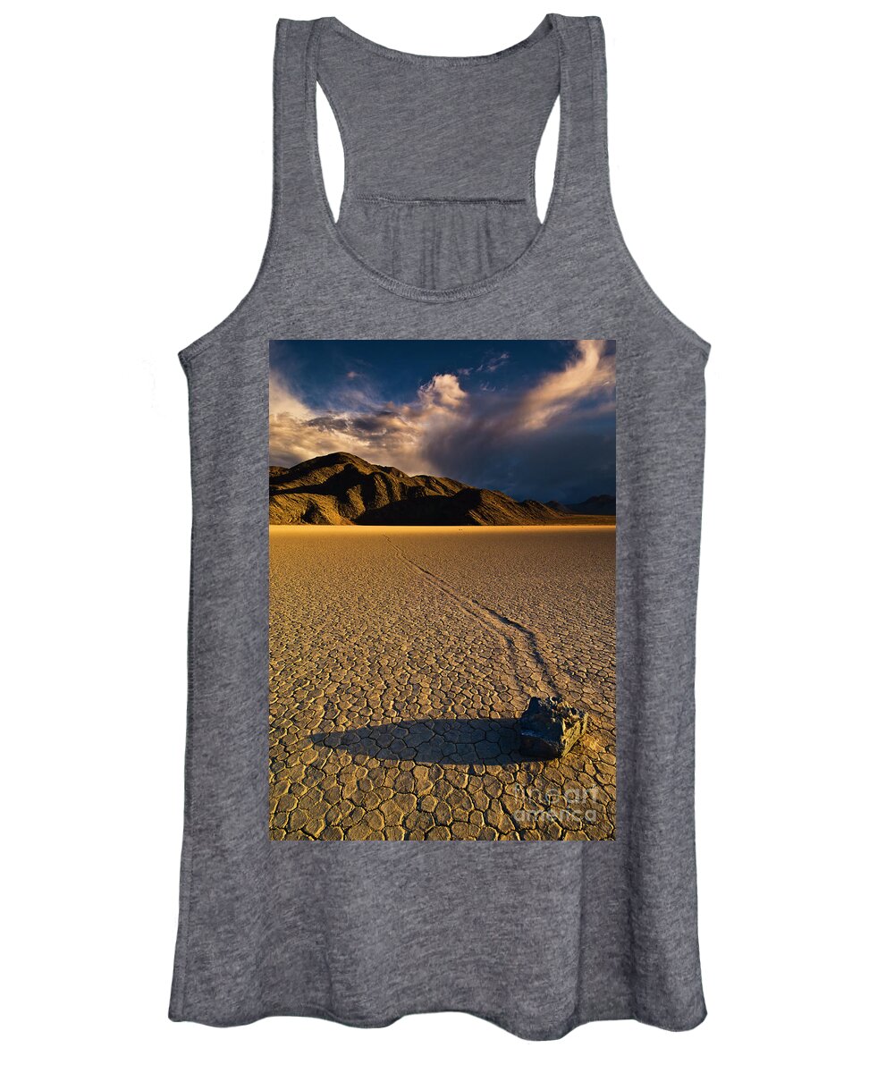 Sliding Rock Women's Tank Top featuring the photograph Racetrack Playa sliding rock, Death Valley, California by Neale And Judith Clark