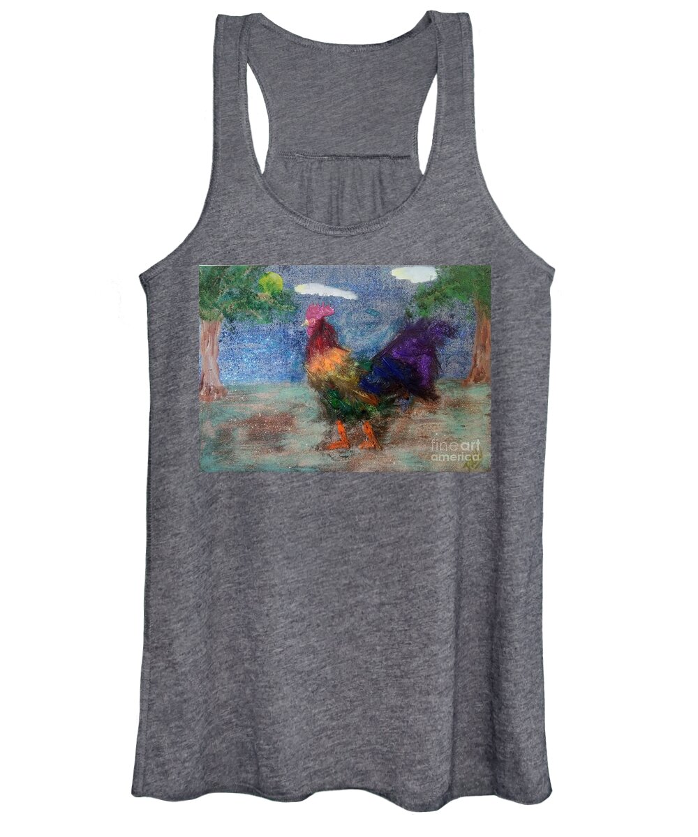Lgbtq Women's Tank Top featuring the mixed media Rainbow Cock by David Westwood