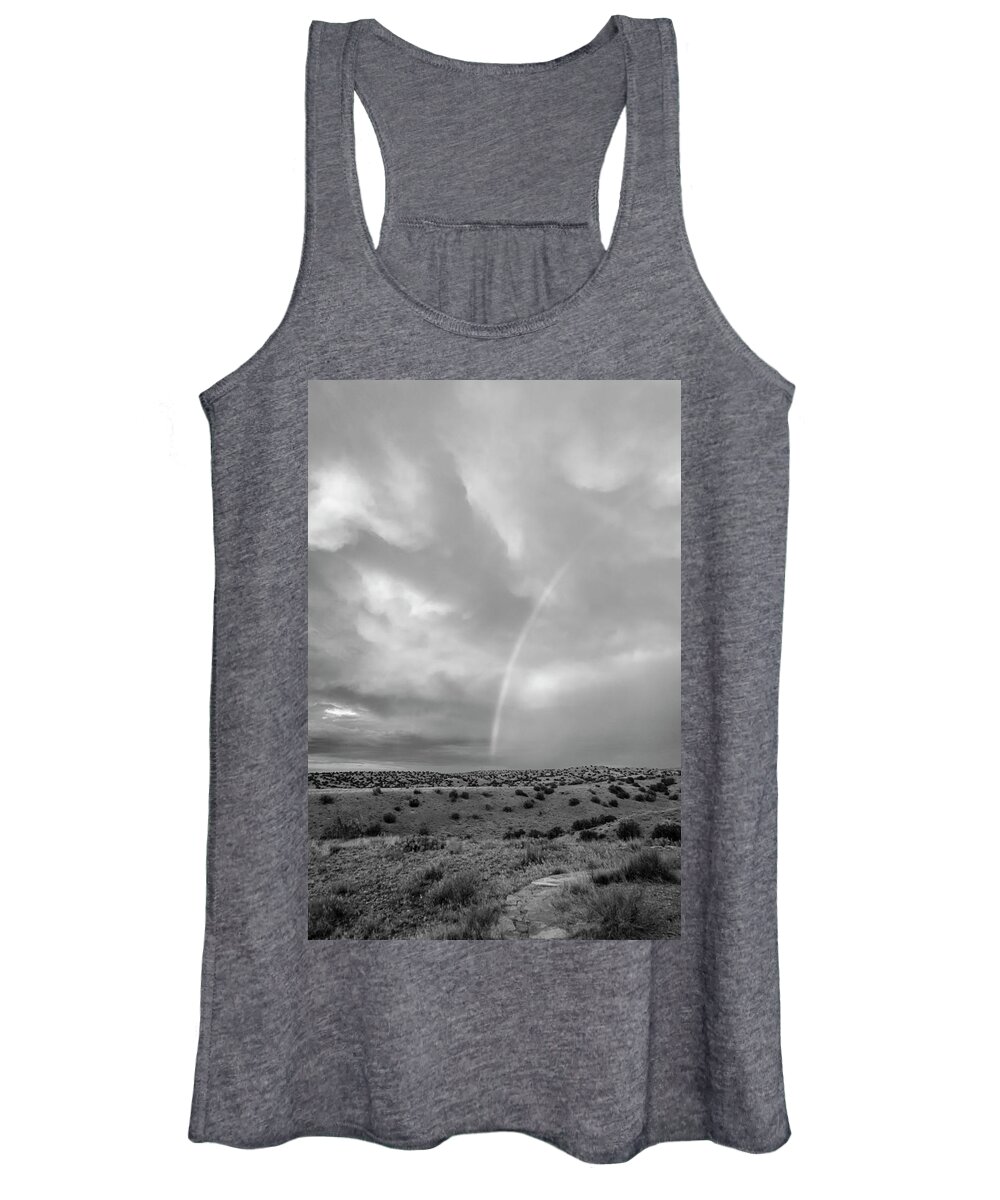 Rainbow Women's Tank Top featuring the photograph Rainbow in Black and White by Mary Lee Dereske