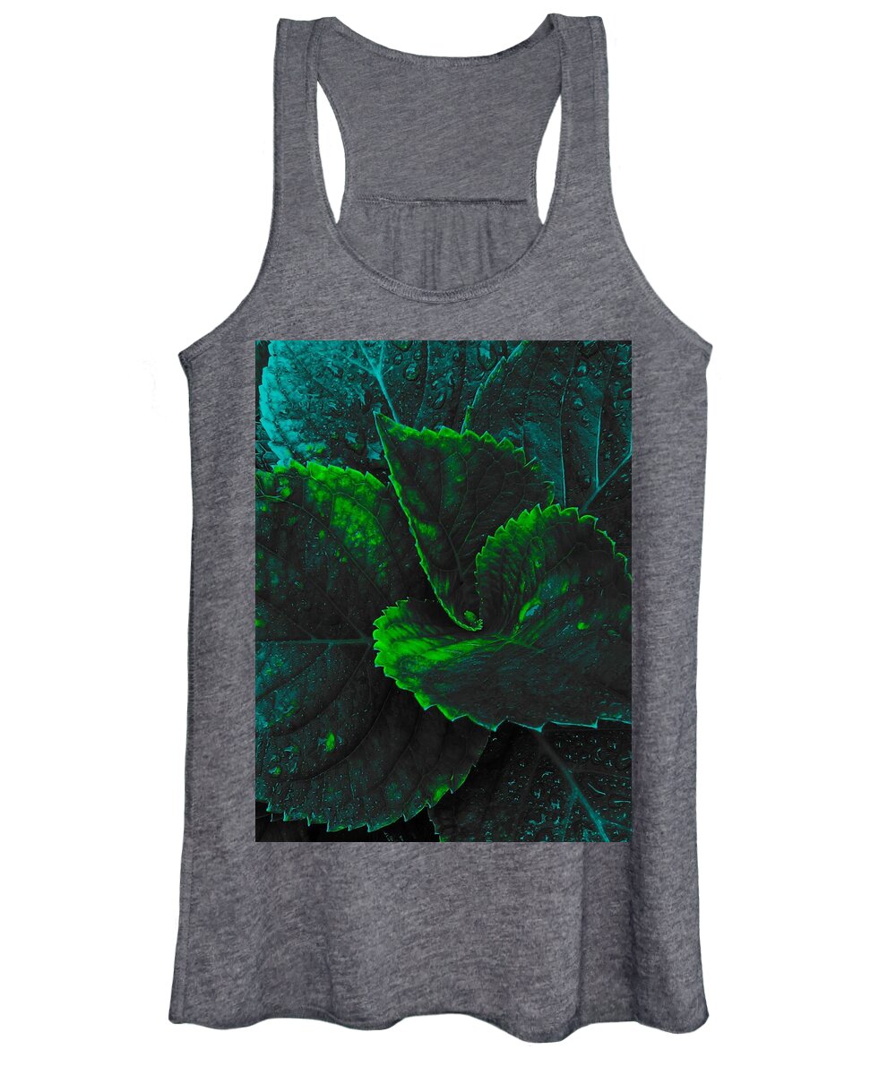 Blue Leaf Women's Tank Top featuring the photograph Razer leaf of Blueish Green by Jeremy Lyman
