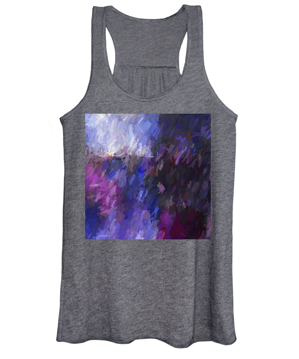 Abstract Women's Tank Top featuring the mixed media Red and Blue Make Violet by DK Digital