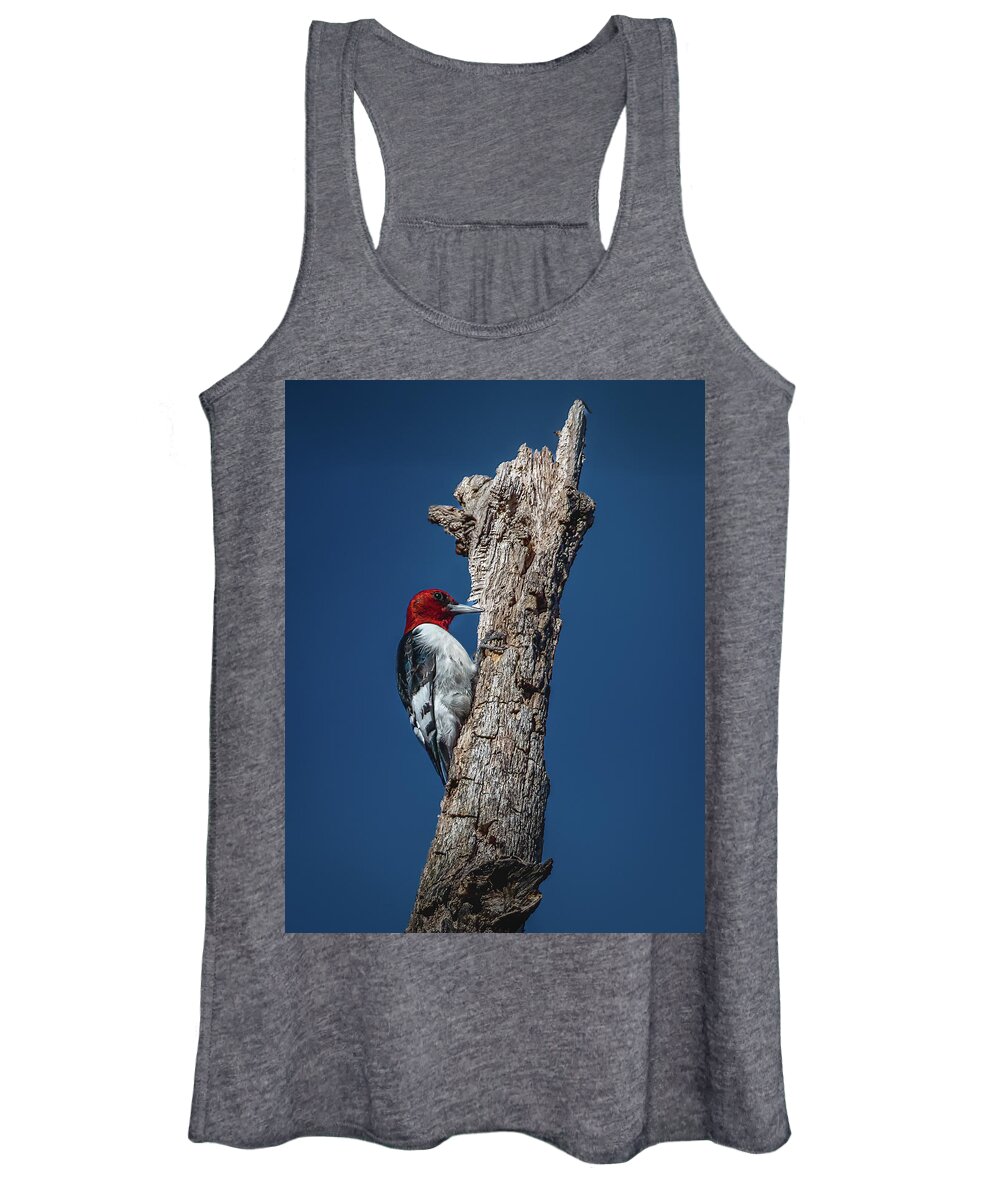 Animal Women's Tank Top featuring the photograph Red Headed Woodpecker by Brian Shoemaker