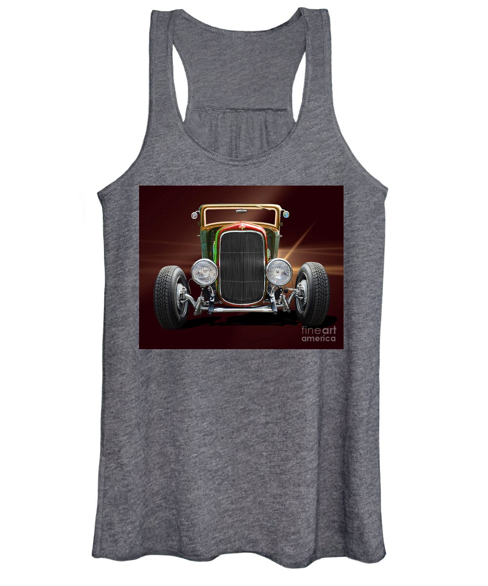 1903 Women's Tank Top featuring the digital art Red Hot Rod Coup by Anthony Ellis