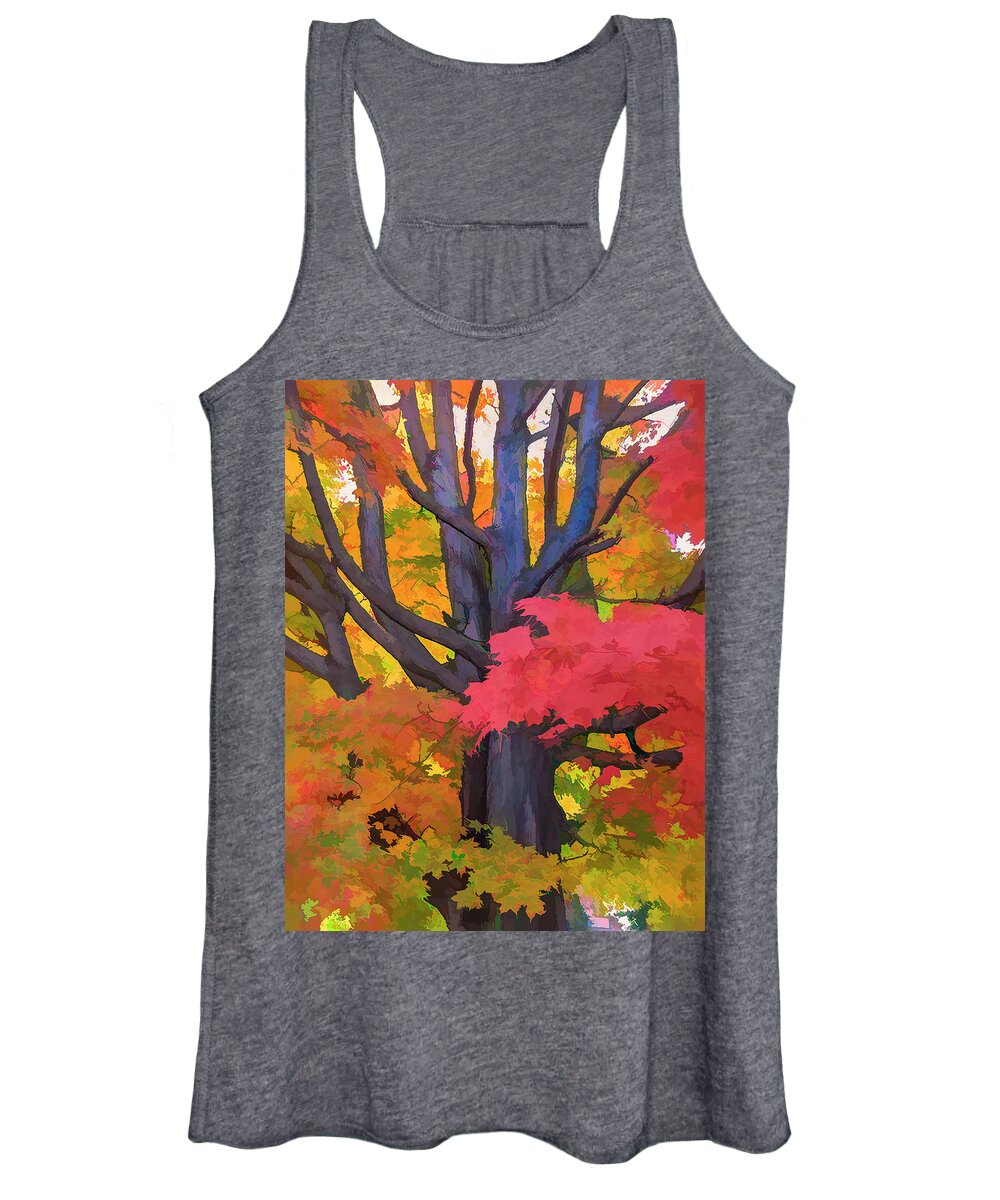 Tree Women's Tank Top featuring the photograph Red Maple Frosting 3 by Ginger Stein