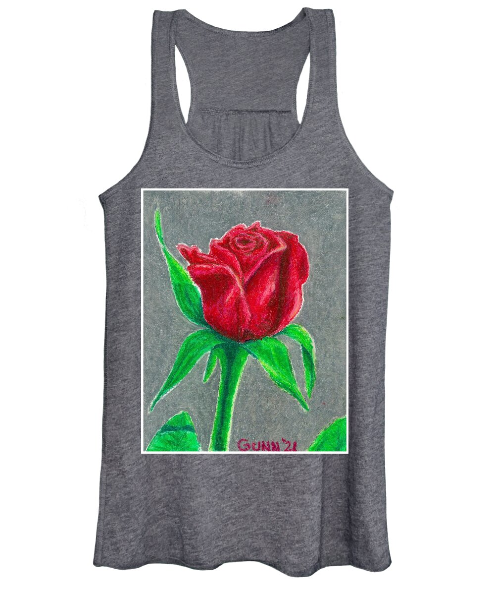 Rose Women's Tank Top featuring the pastel Red Rose 1 by Katrina Gunn
