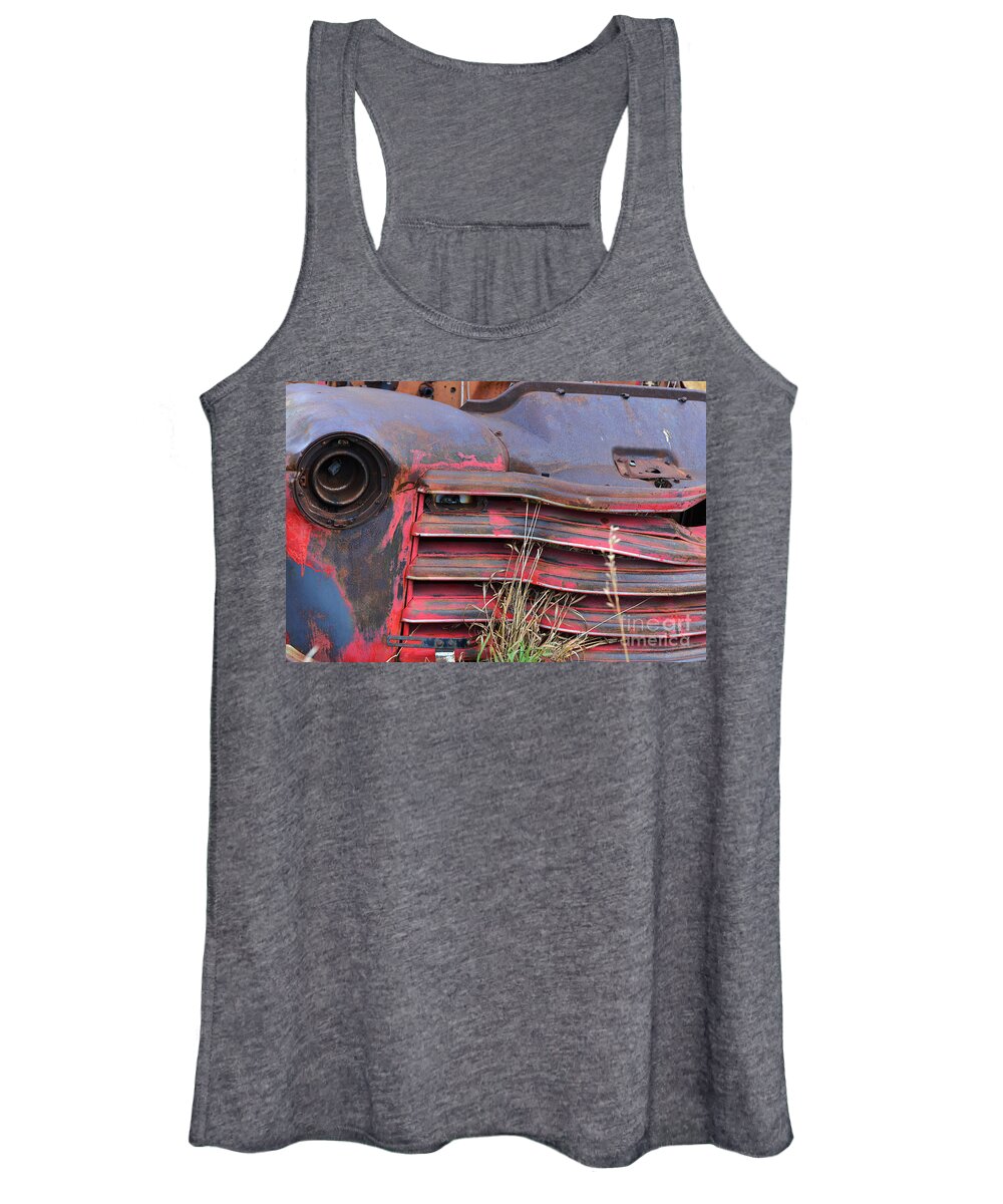 Old Truck Women's Tank Top featuring the photograph Red, Rust and Blue by Kae Cheatham