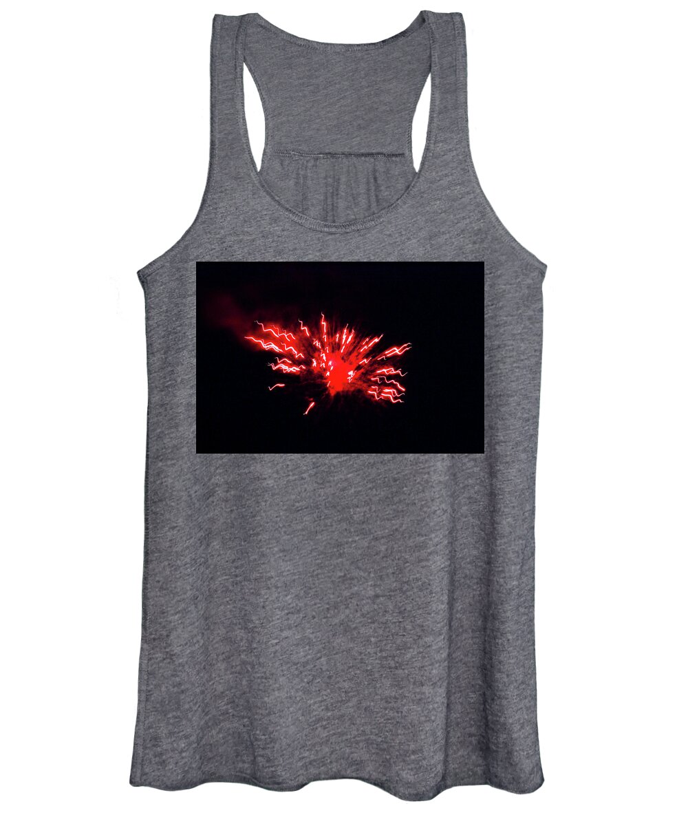 Fireworks Women's Tank Top featuring the photograph Red Shocker Firework Explosion by Ed Williams