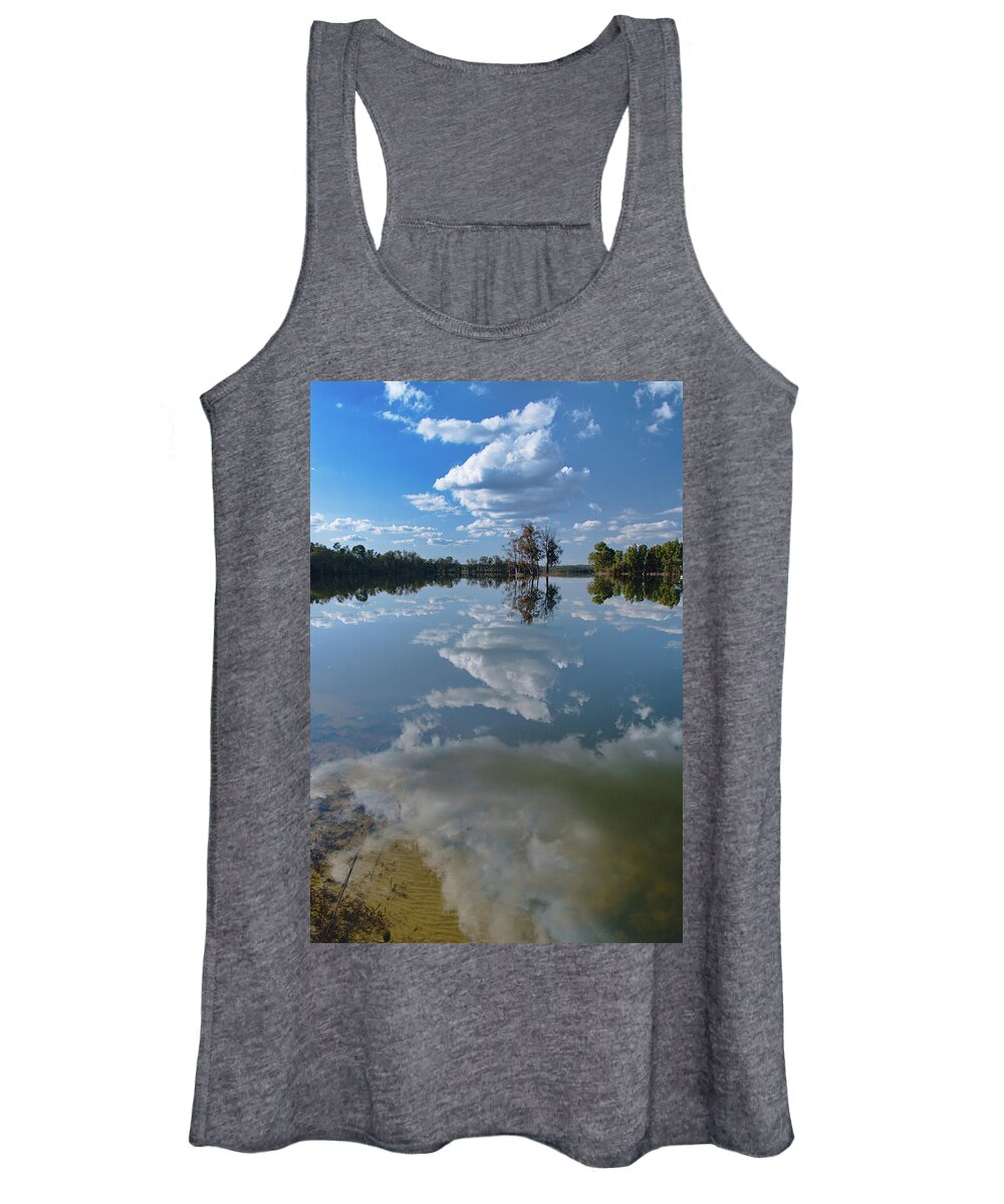 Alentejo Women's Tank Top featuring the photograph Reflections by the Lake by Angelo DeVal