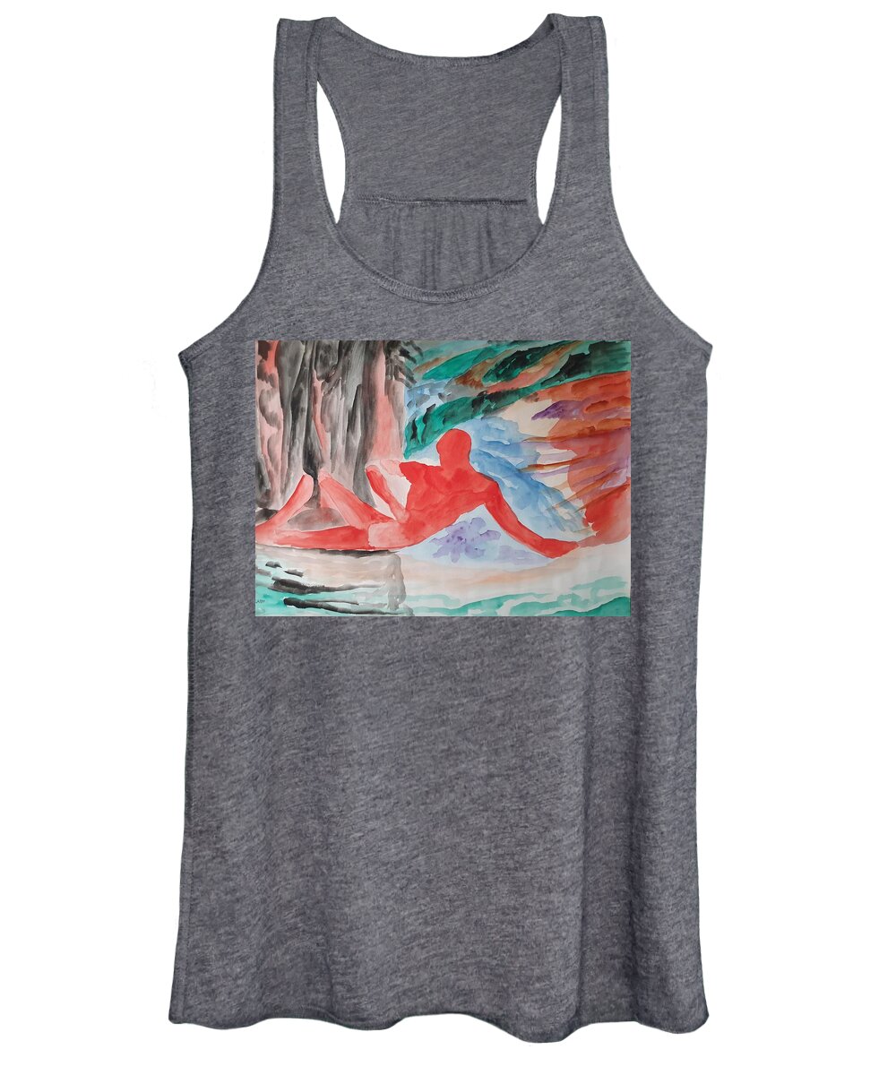 Masterpiece Paintings Women's Tank Top featuring the painting Resting Warrior by Enrico Garff