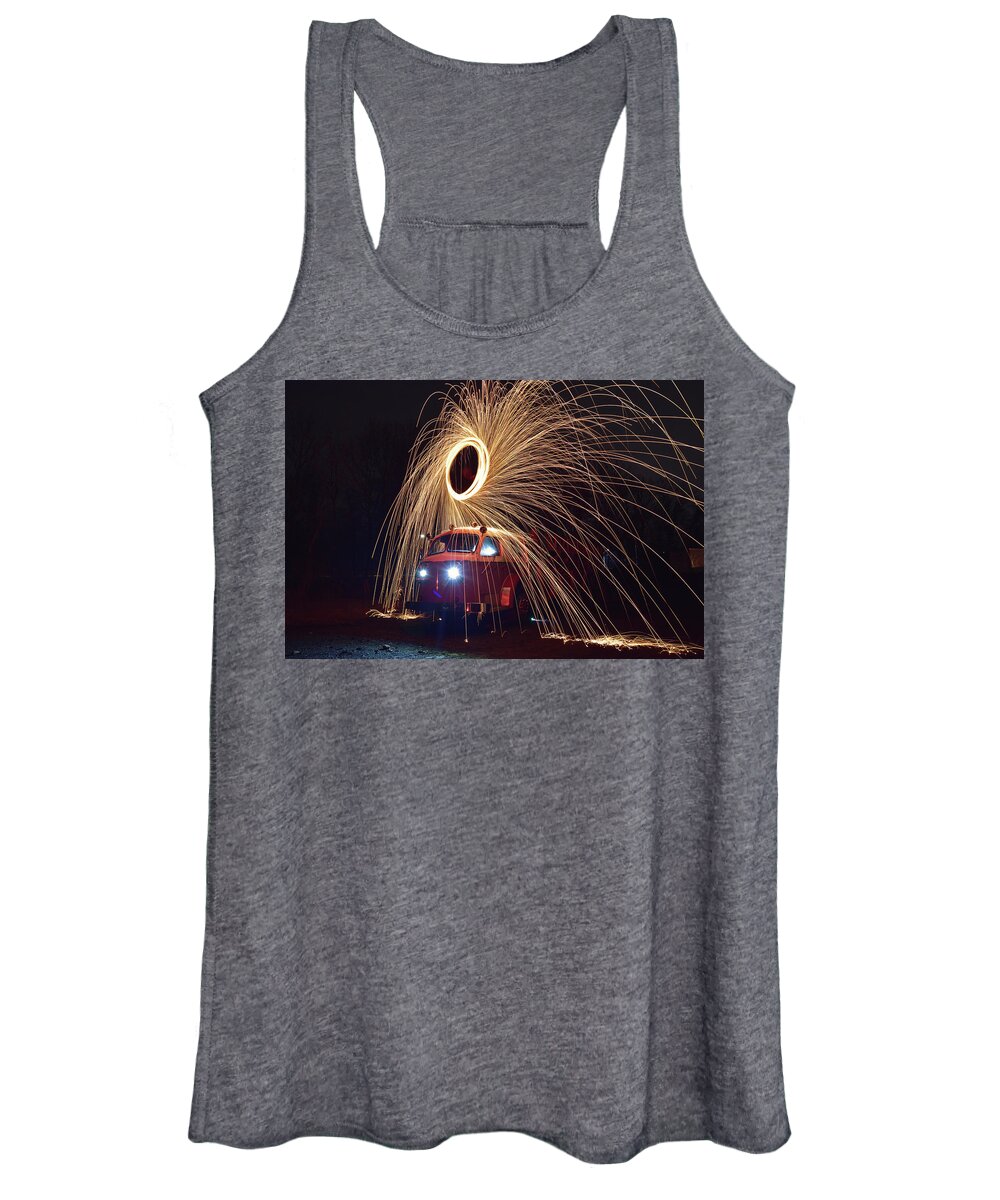 Red Women's Tank Top featuring the photograph Ring of Fire by Christina McGoran