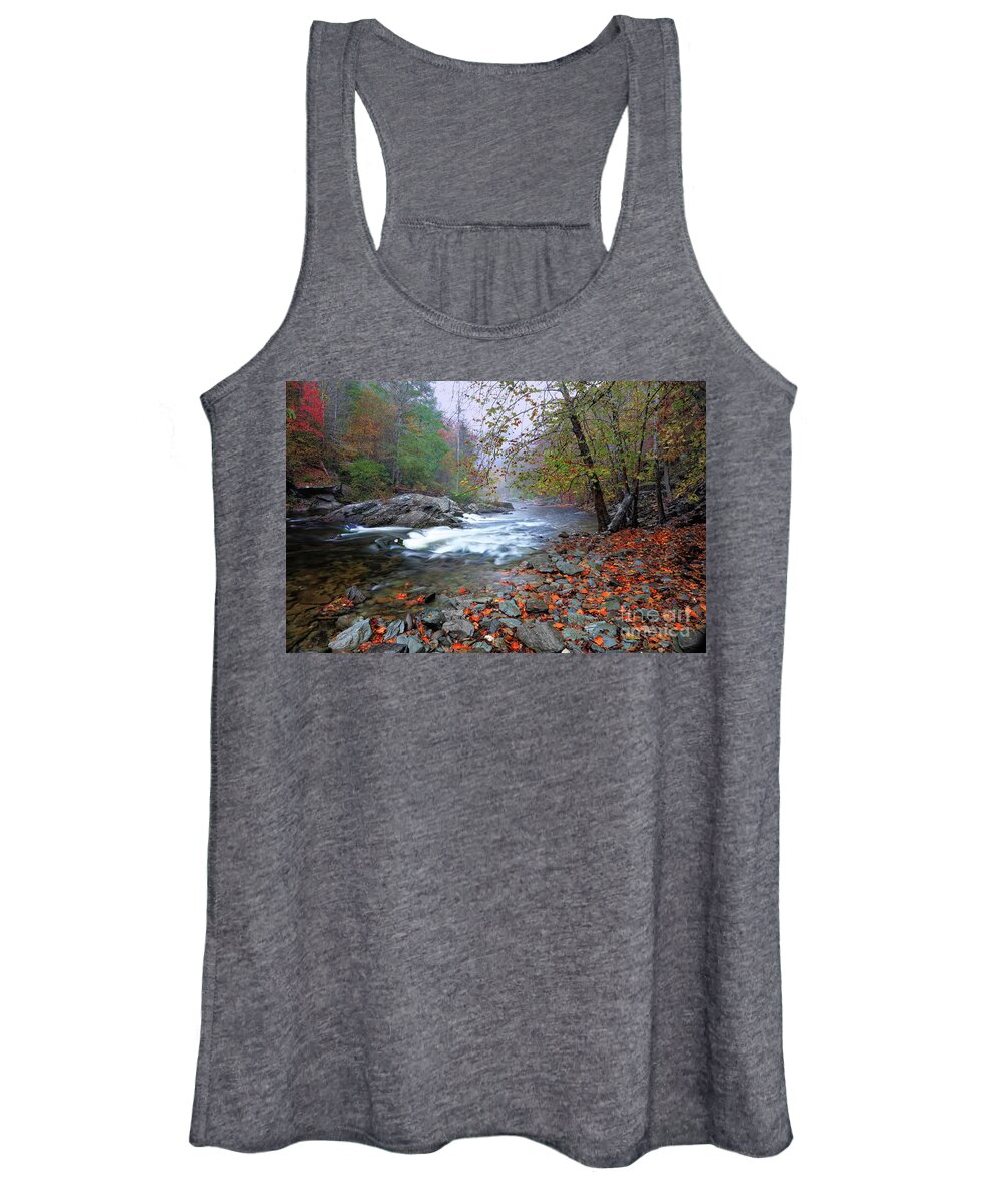 Rain Women's Tank Top featuring the photograph River and Rain by Rick Lipscomb
