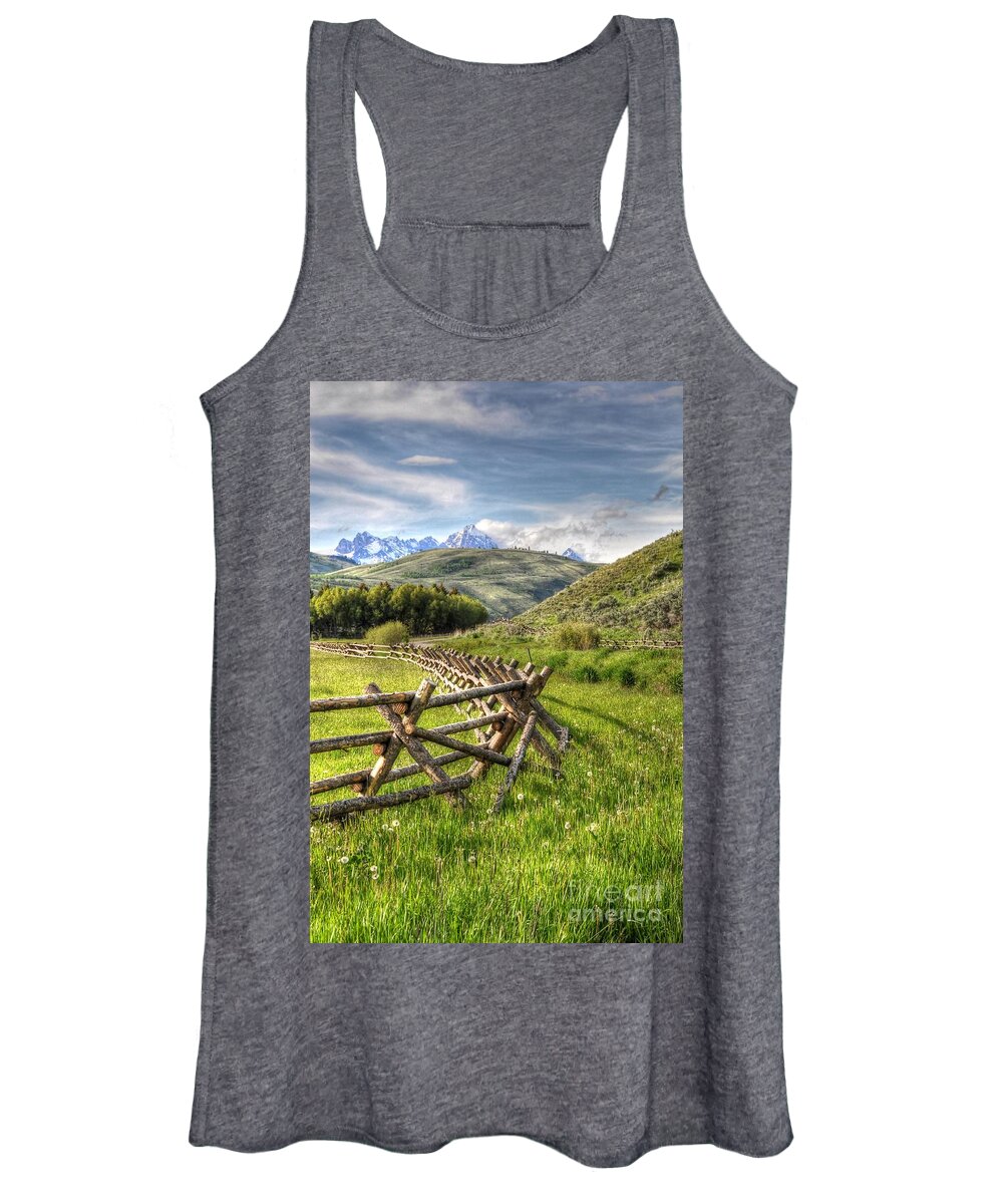 Wyoming Women's Tank Top featuring the photograph Road To The Tetons by Randall Dill