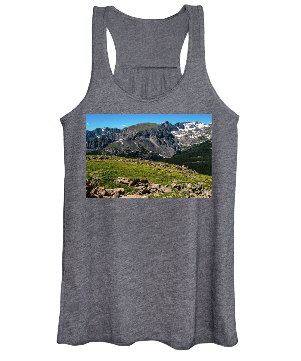 Alpine Women's Tank Top featuring the photograph Rock Cut Overlook 2 from Trail Ridge Road, Rocky Mountain National Park, Colorado by Tom Potter