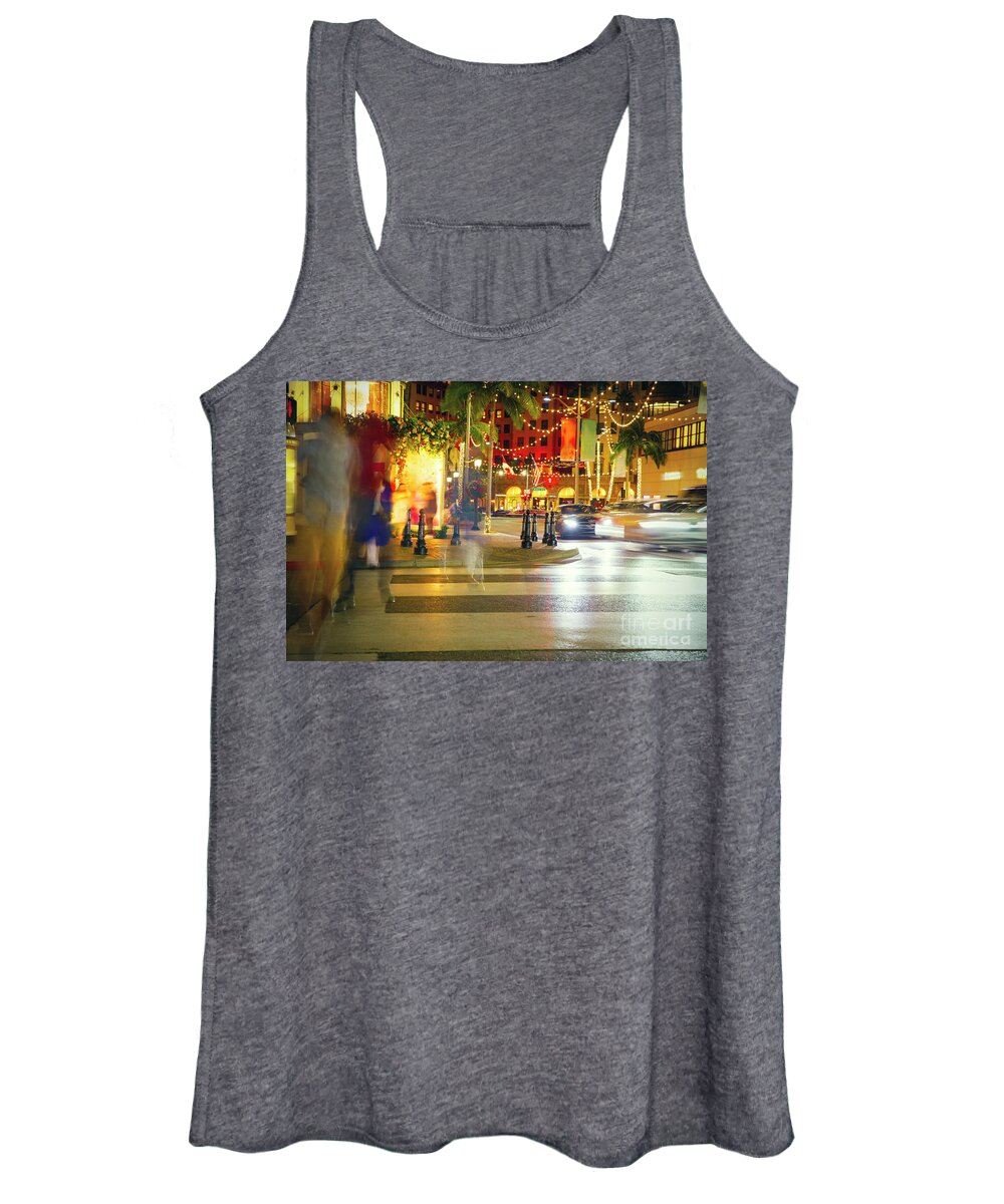 Rodeo Drive Women's Tank Top featuring the photograph Rodeo Drive night life by Stella Levi