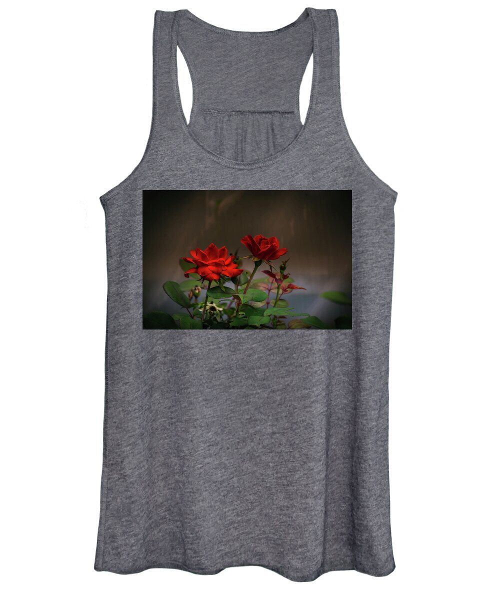Art Women's Tank Top featuring the photograph Romantic Red Roses by Heather Bettis