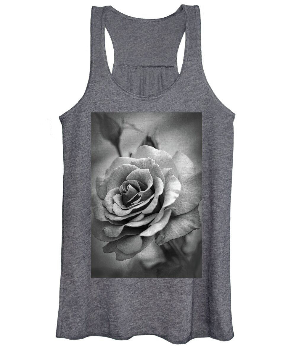 Rose Women's Tank Top featuring the photograph Rose-othello, The Rose Bw by Judy Wolinsky
