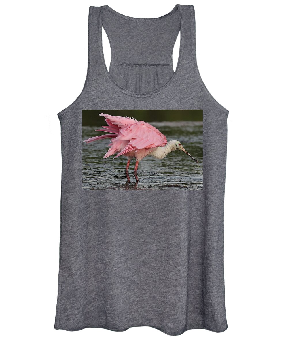 Roseate Spoonbill Women's Tank Top featuring the photograph Roseate Spoonbill 14 by Mingming Jiang