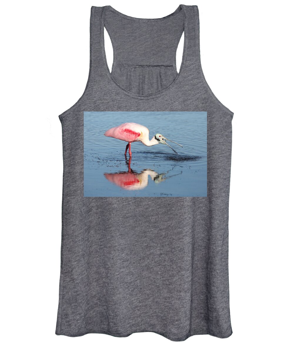 Roseate Spoonbill Women's Tank Top featuring the photograph Roseate Spoonbill 17 by Mingming Jiang