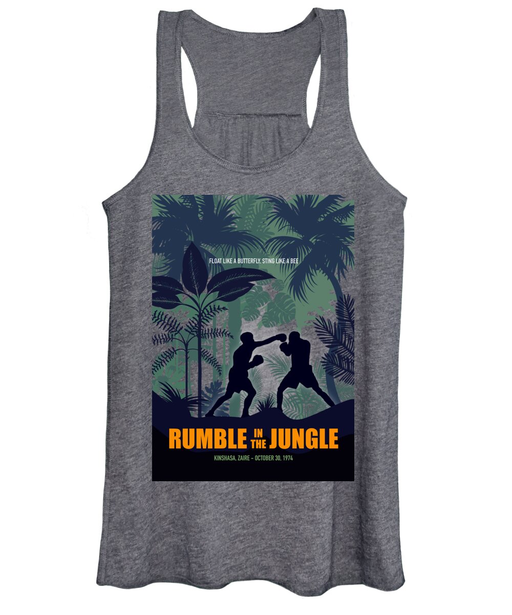 Rumble In The Jungle Women's Tank Top featuring the digital art Rumble in the Jungle - Alternative Movie Poster by Movie Poster Boy