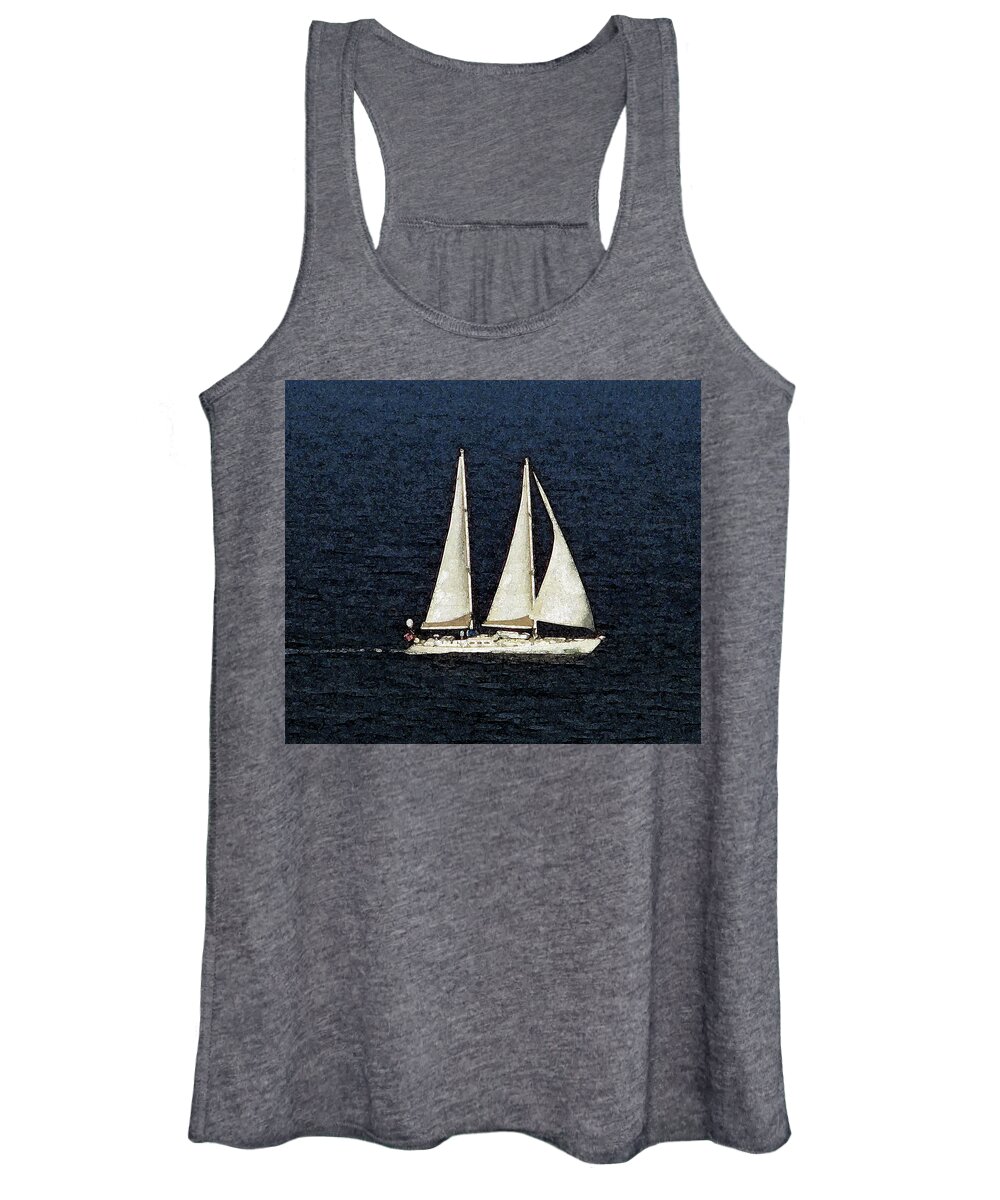 Sail Women's Tank Top featuring the photograph Sailing the Ocean by Corinne Carroll