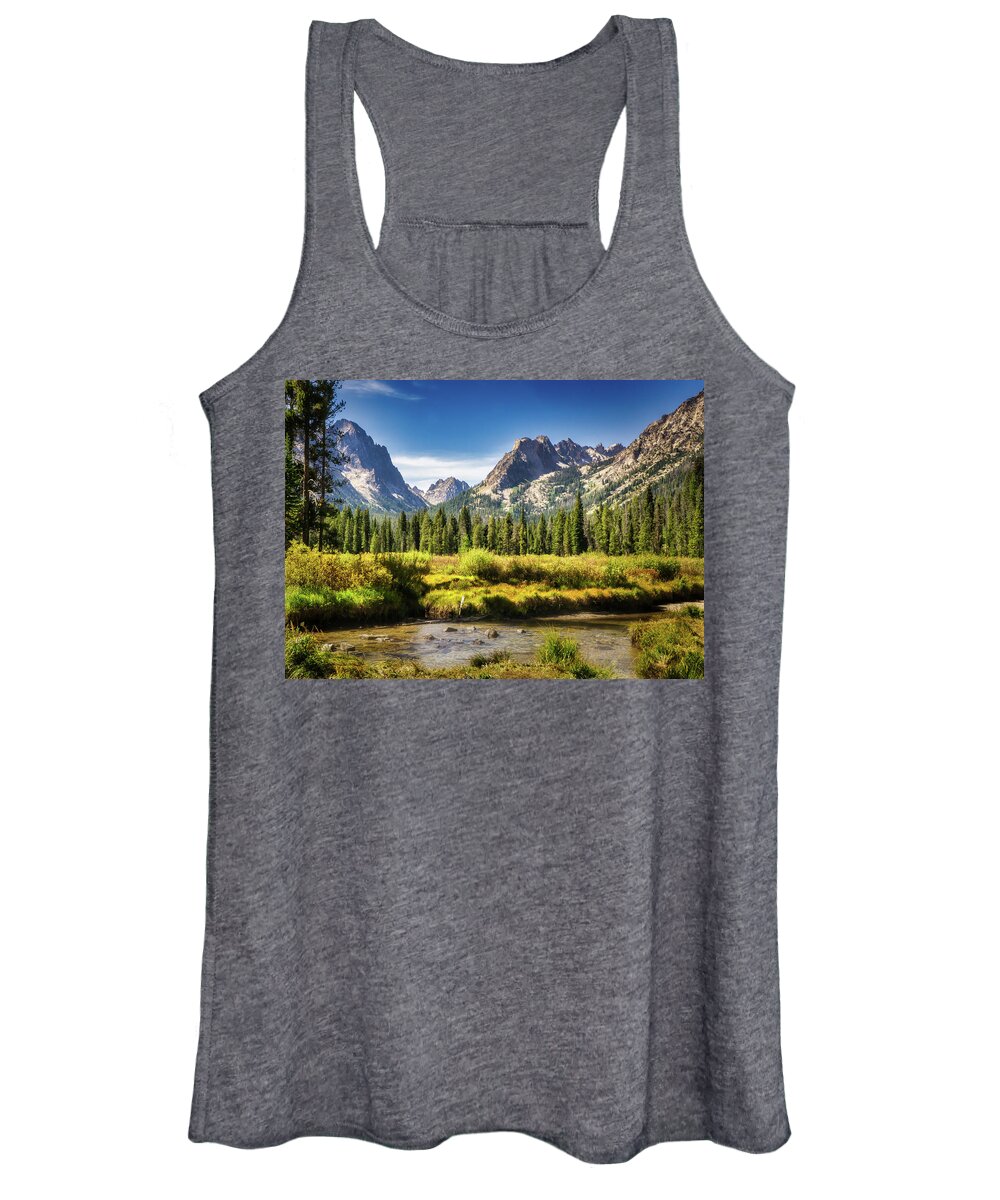 Mountain Women's Tank Top featuring the photograph Sawtooth Mountain Meadow by Dan Eskelson