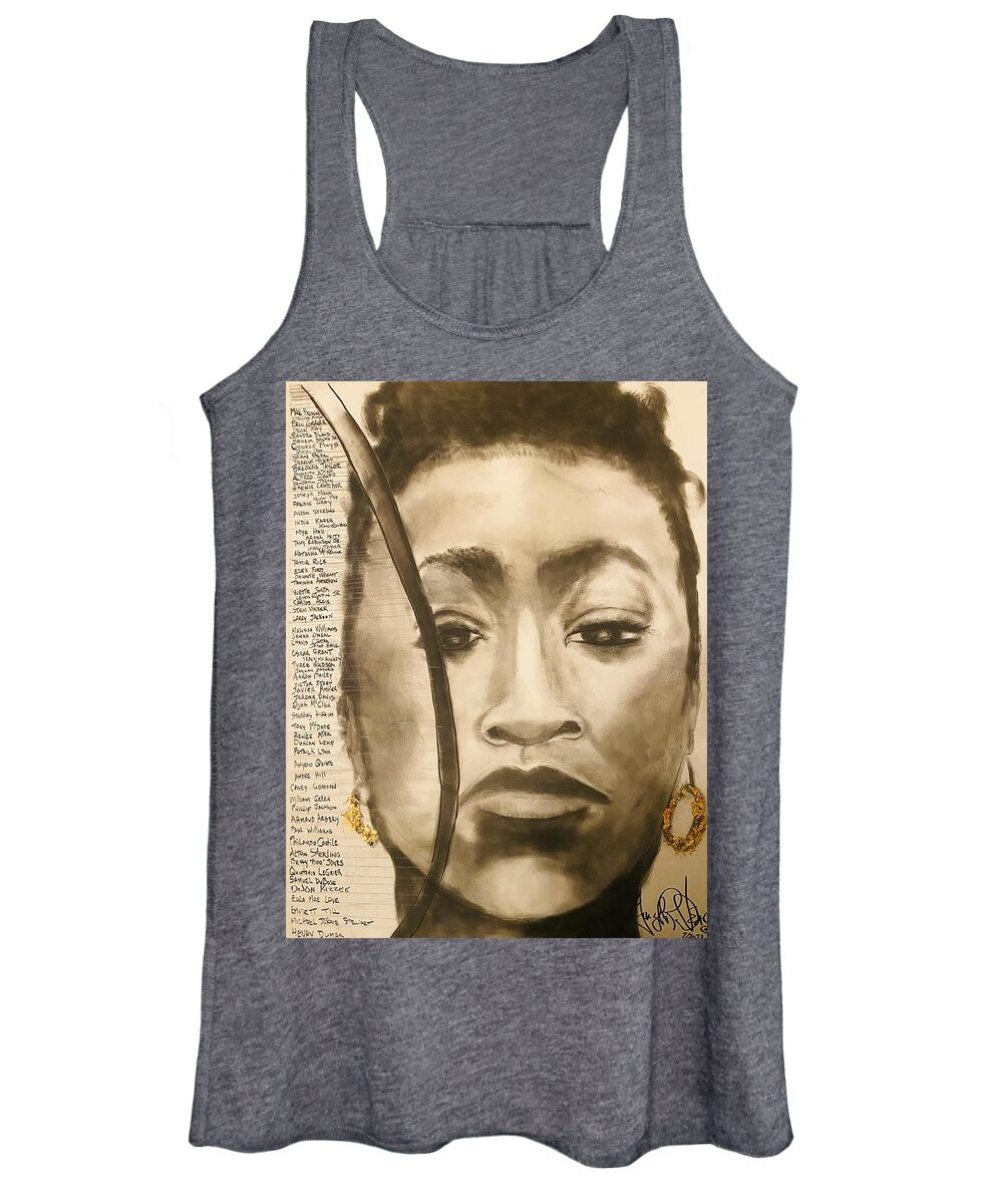  Women's Tank Top featuring the drawing Say their Names by Angie ONeal