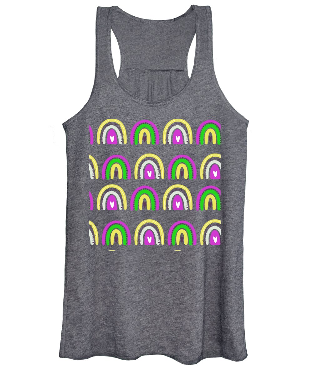 Cityscape Women's Tank Top featuring the painting Scandinavian Rainbow Pattern 13 by Celestial Images
