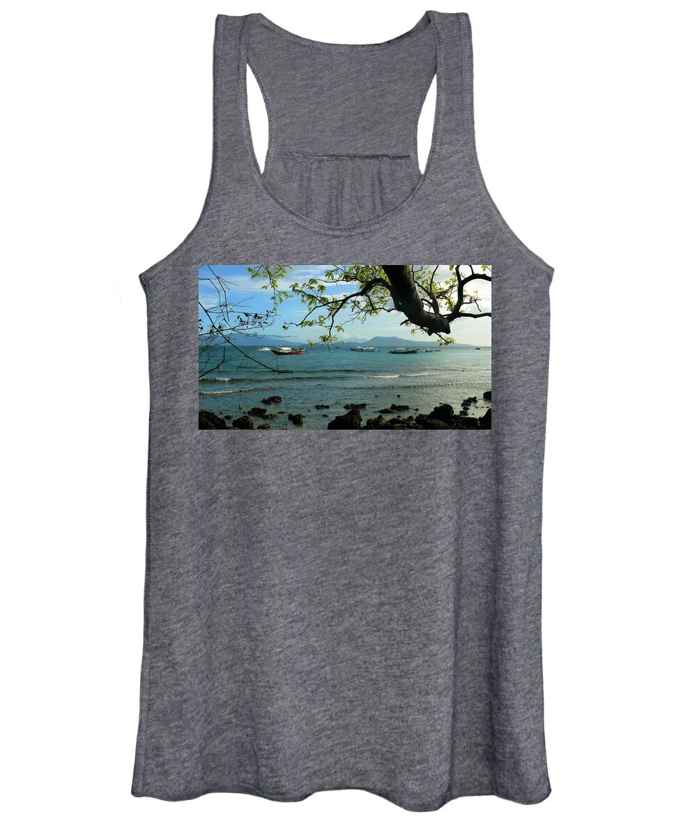 Tree Women's Tank Top featuring the photograph Seaside landscape with tree by Robert Bociaga