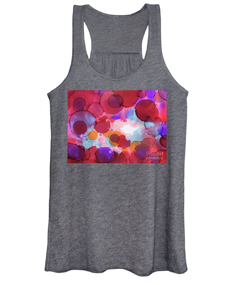 Abstract Women's Tank Top featuring the painting Seeing Red by Linda Cranston