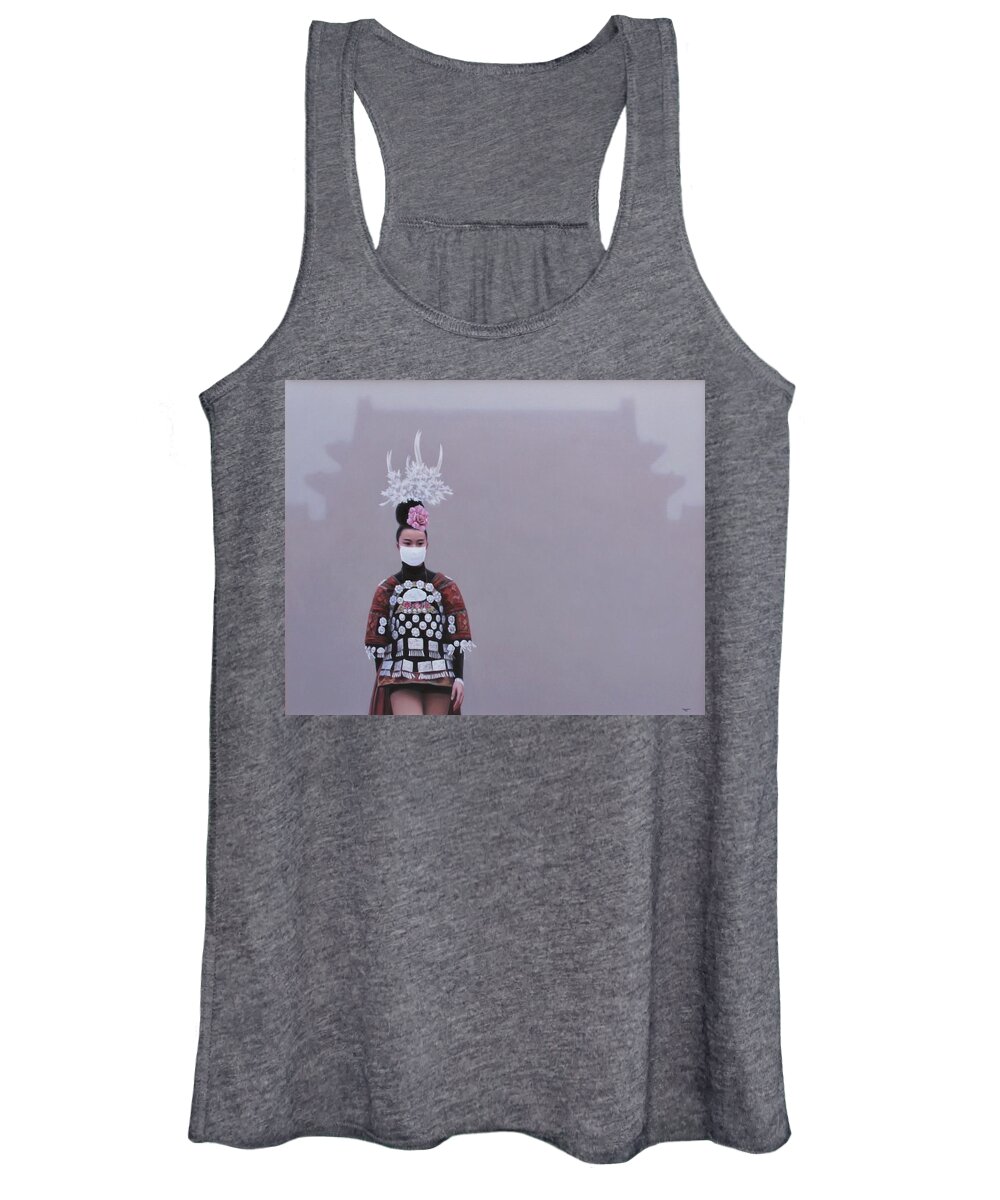 Realism Women's Tank Top featuring the painting Shades Of High Gray by Zusheng Yu