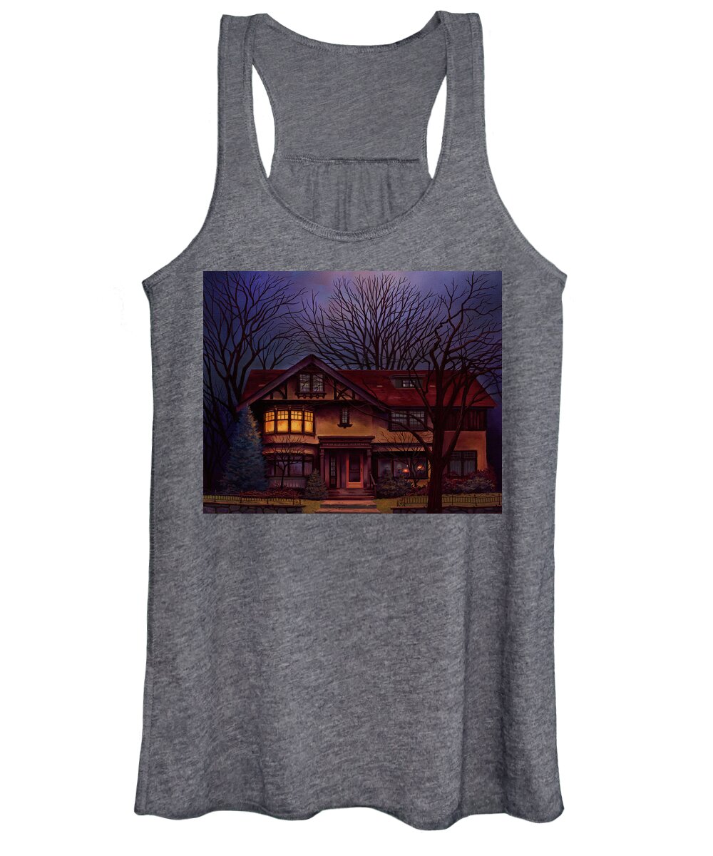 Shelter Women's Tank Top featuring the painting Shelter in Place by Hans Neuhart