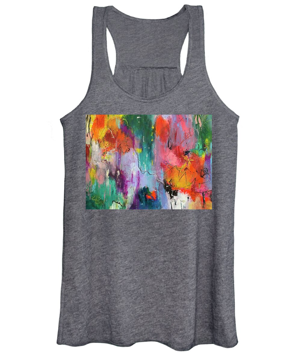 Bright Women's Tank Top featuring the painting Shes A Rainbow by Bonny Butler