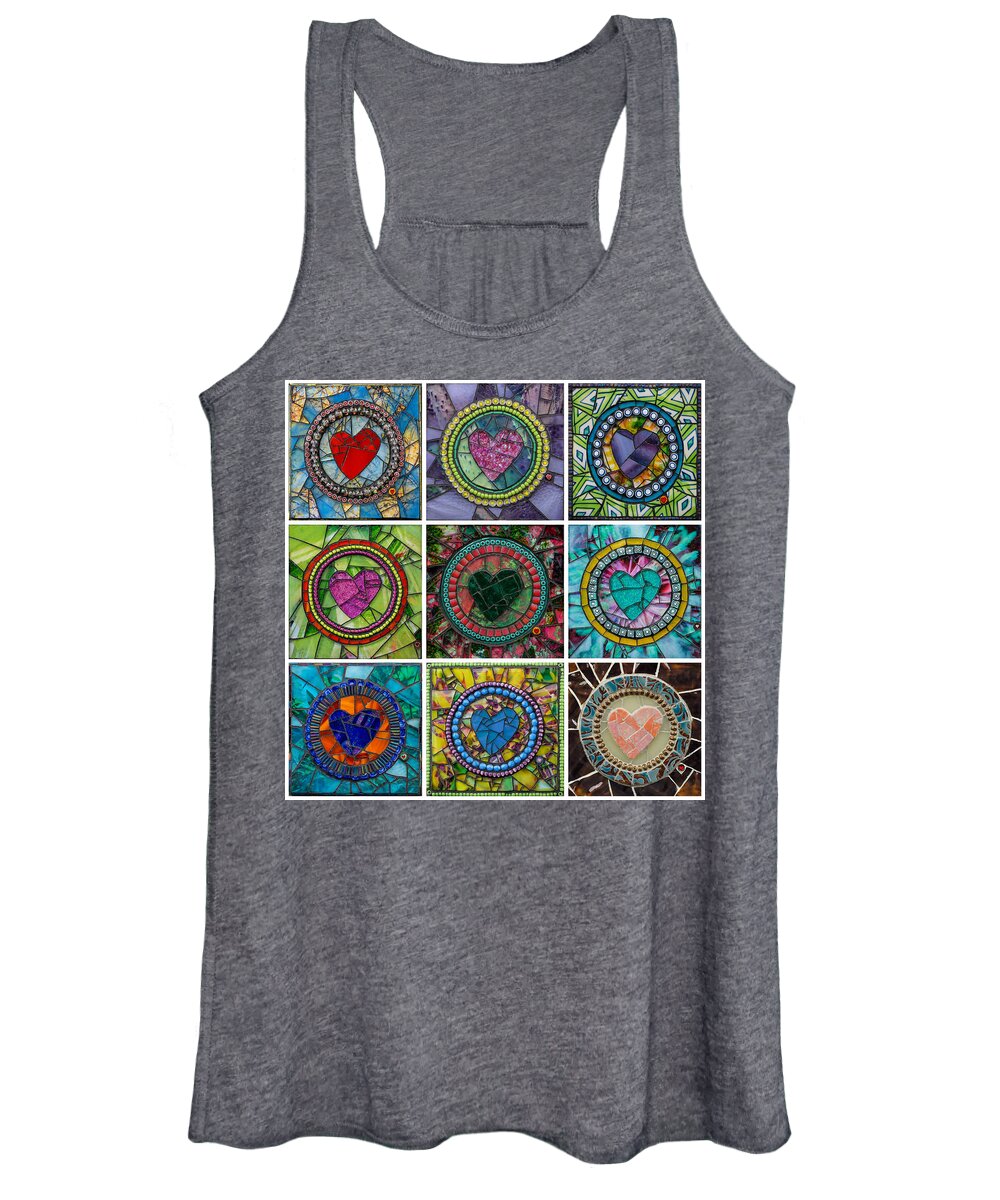 Heart Women's Tank Top featuring the glass art Signature Hearts by Cherie Bosela