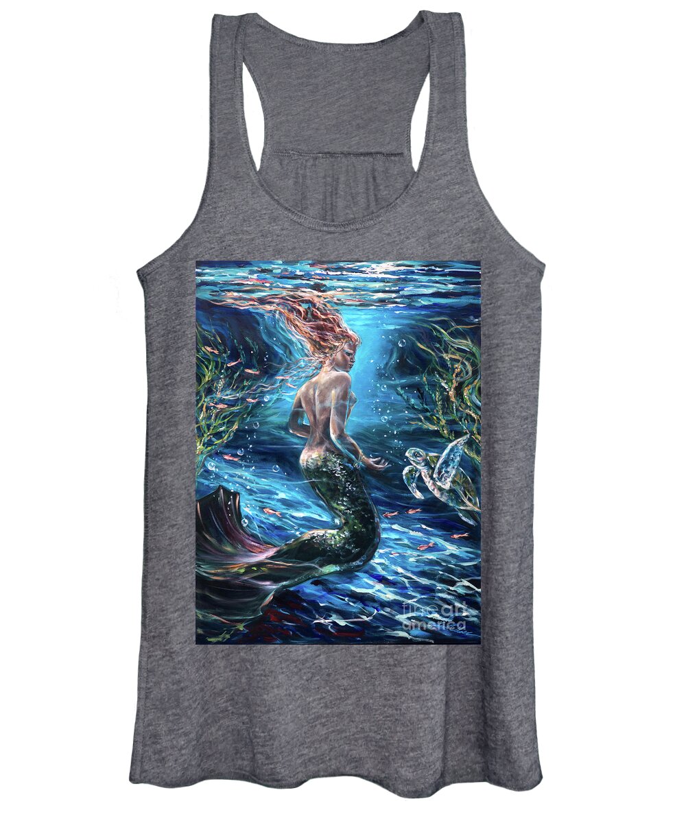 Mermaid Women's Tank Top featuring the painting Silent Conversation by Linda Olsen