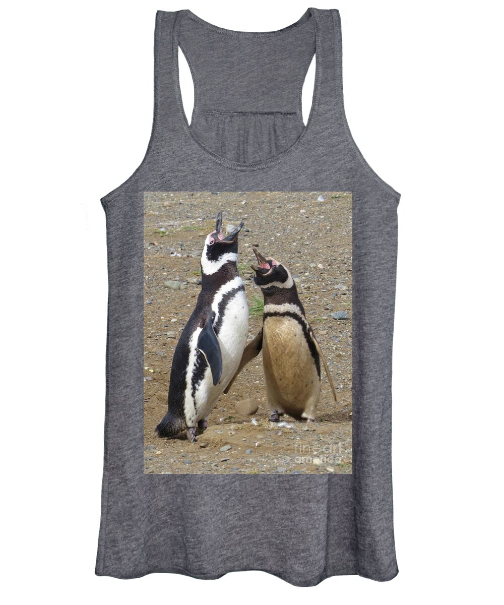Penguins Women's Tank Top featuring the photograph Sing a Happy Song by World Reflections By Sharon