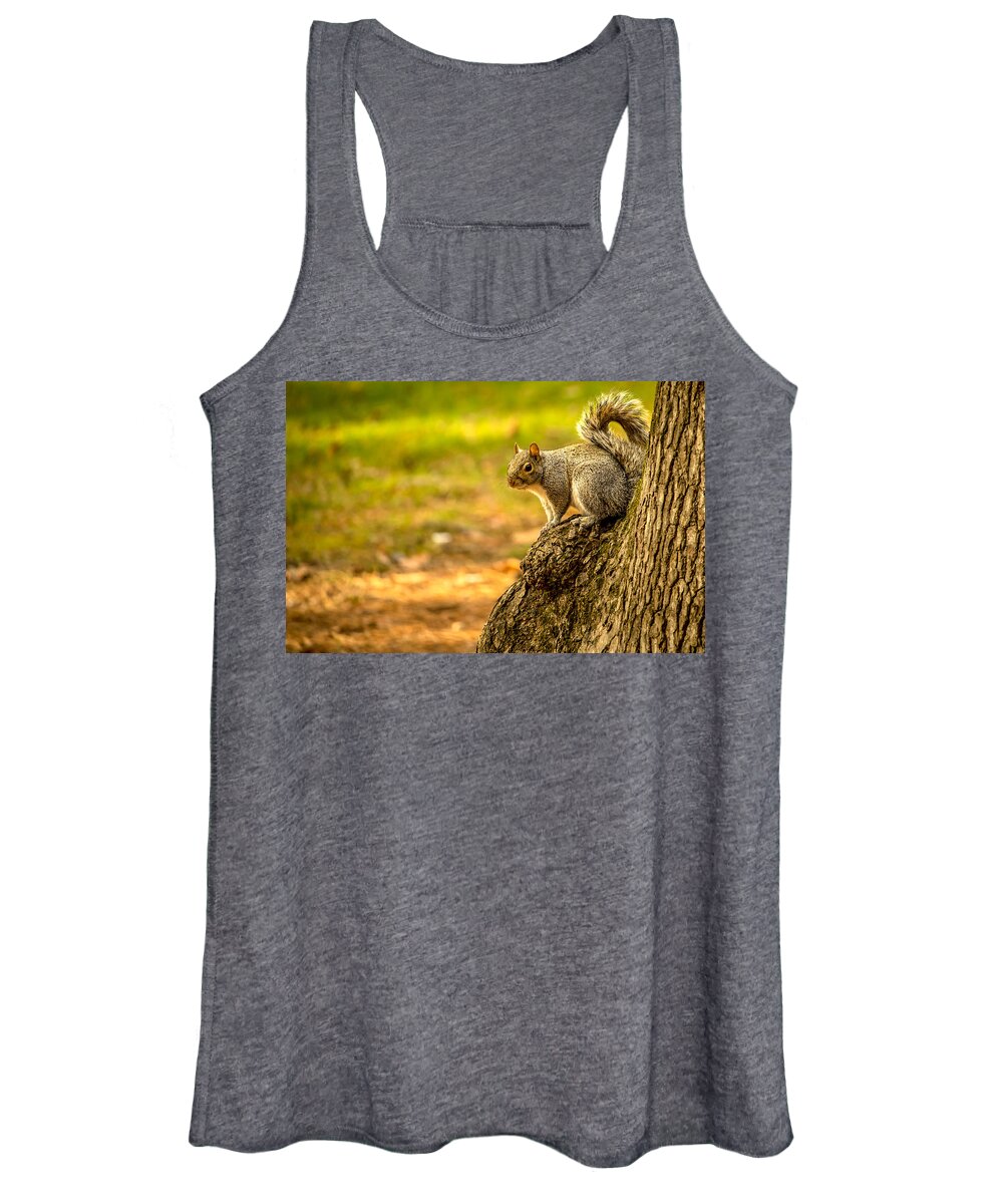 Mammal Women's Tank Top featuring the photograph Sitting Squirrel by Rick Nelson