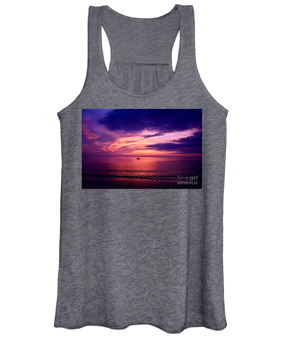 Sunset Women's Tank Top featuring the photograph Skaket Beach Sunset Splendor by Debra Banks