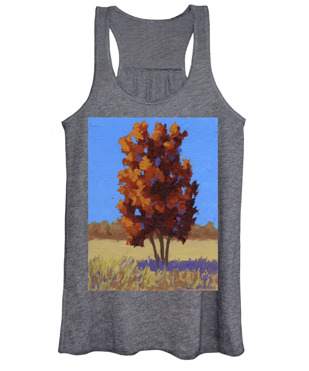 Tree Women's Tank Top featuring the painting Small Autumn Tree Study by David King Studio