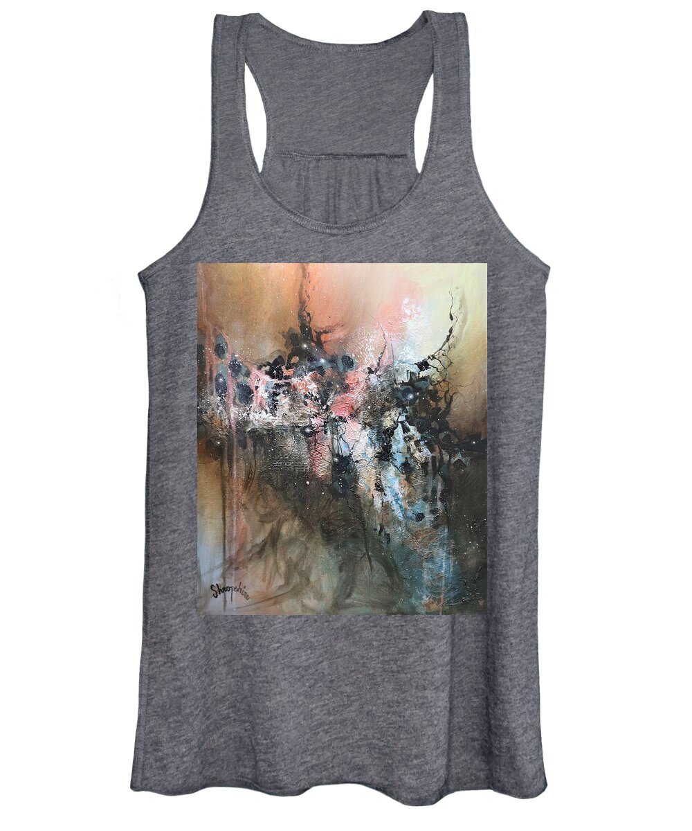 Abstract Women's Tank Top featuring the painting Smoke and Mirrors by Tom Shropshire
