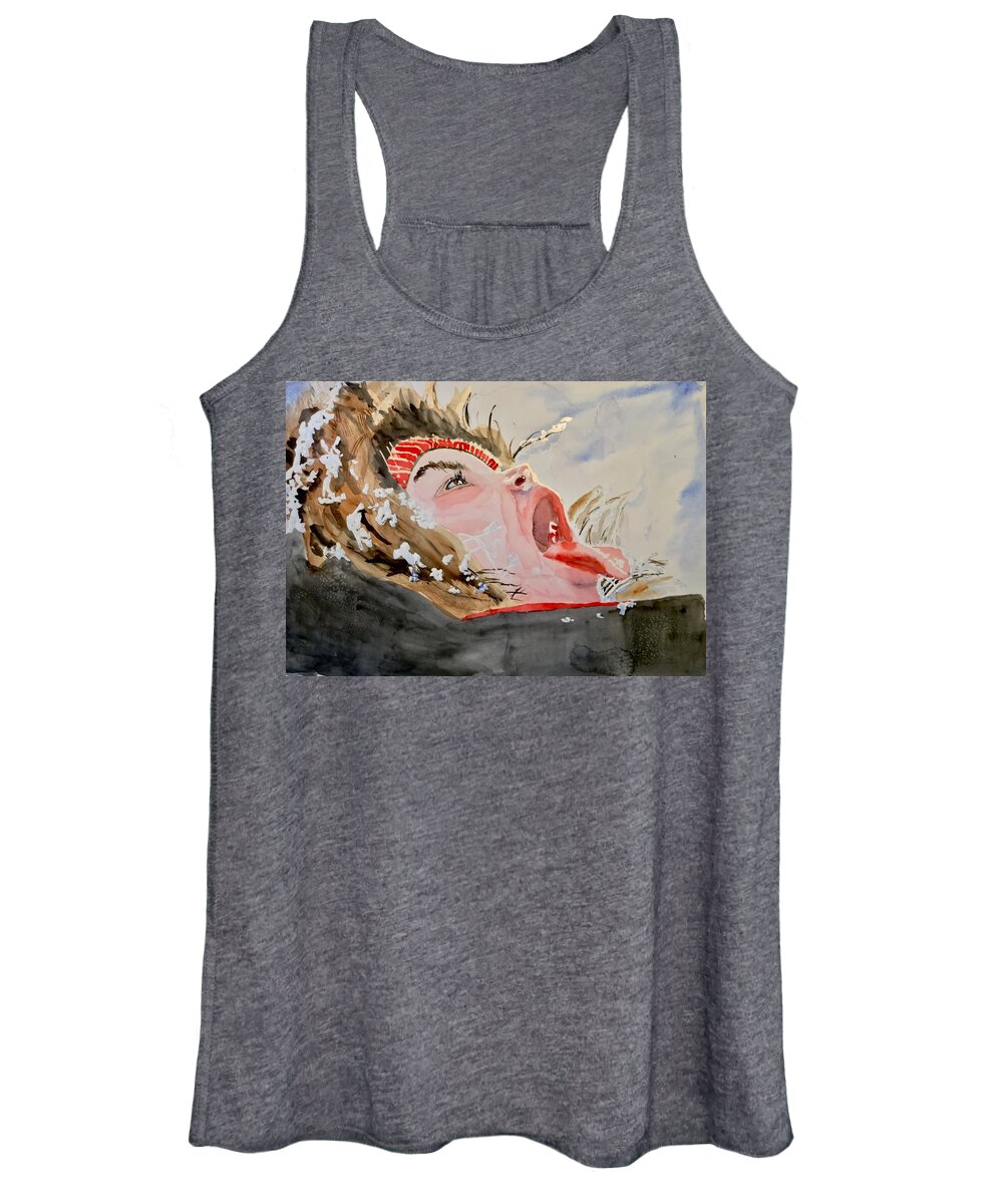Watercolor Women's Tank Top featuring the painting Snow Catcher by Bryan Brouwer